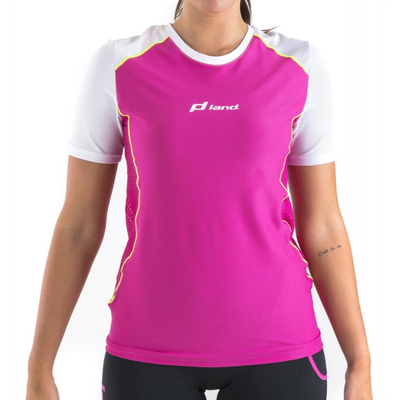 $11.470 - Remera Deportiva Alto Rendimiento Cardiel Mono Trail Dama Costura  Rosa - Mono Trail - BOMBEROMANIA